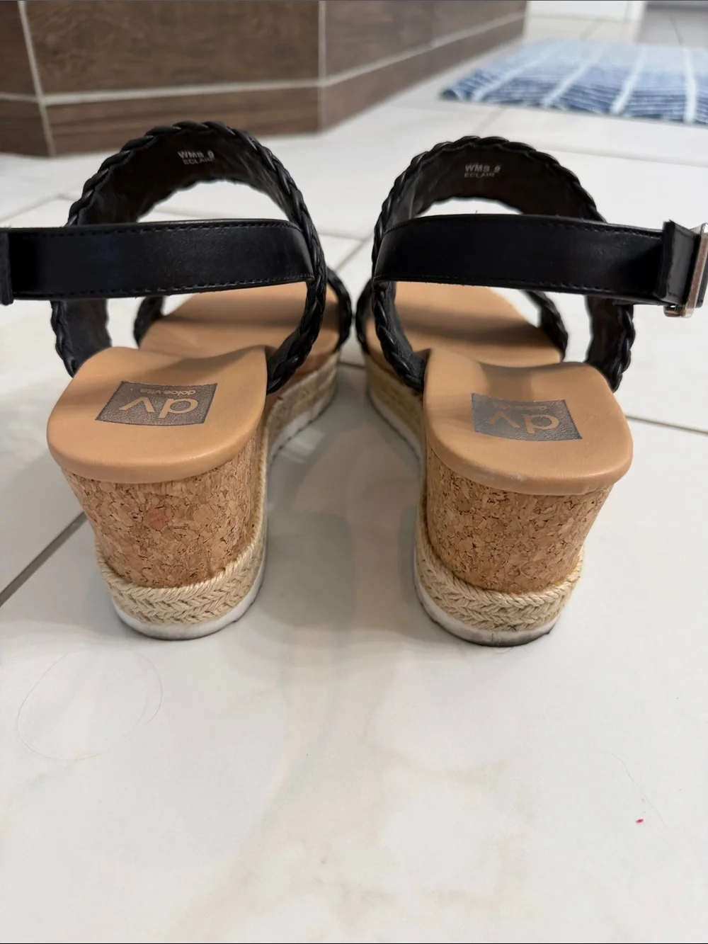 DV by Dolce Vita Black Braided Espadrille Wedge Sandals